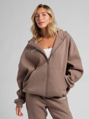 Cloud Zip Hoodie: Caramel