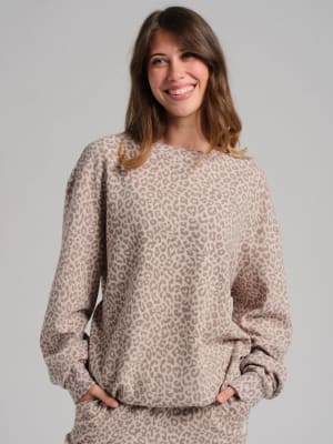 Waffle Lounge Long Sleeve: Desert Leopard