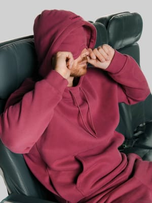 Airplane Mode Travel Hoodie: Berry
