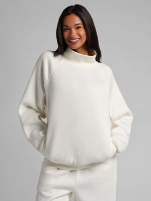 Basic Mock Neck Sweatshirt: Lexy is 5'8" and wears a size S