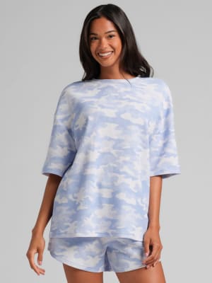 Waffle Lounge Tee: Sky Camo