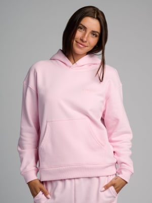 Halo Lightweight Crop Hoodie: Powder Pink