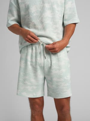 Waffle Lounge 7" Short: Mint Camo