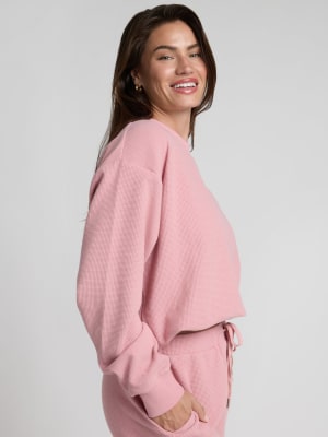 Waffle Lounge Long Sleeve: Lauren is 5'8" and wears a size S
