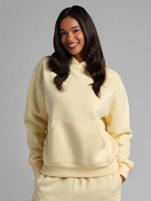 Basic Crop Hoodie: Buttercream