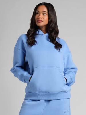 Basic Crop Hoodie: Lexy is 5'8" and wears a size S