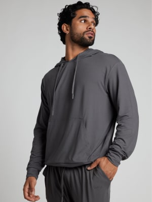 AllDayJersey™ Hoodie: Jared is 6'1" and wears a size L