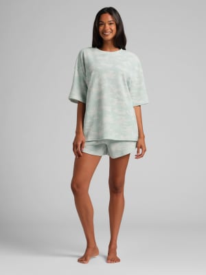 Waffle Lounge Short: Mint Camo