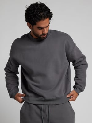 Basic Crop Crew: Jared is 6'1" and wears a size M